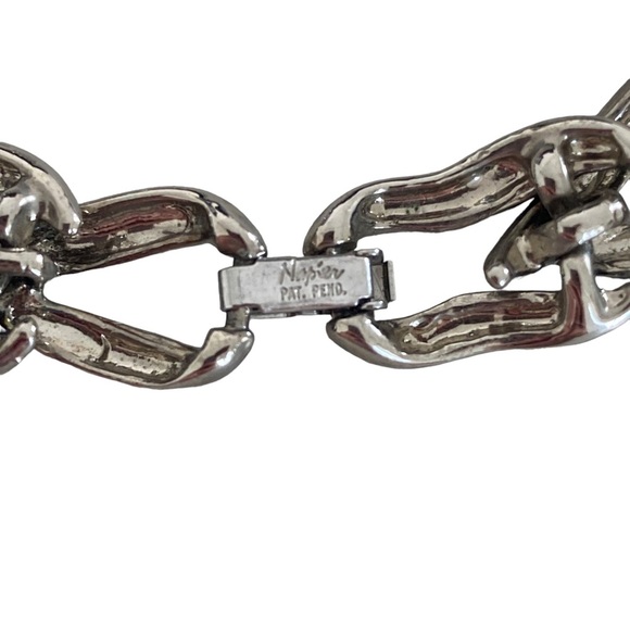 Vintage Napier silver tone collier necklace chain chunky - Picture 11 of 11